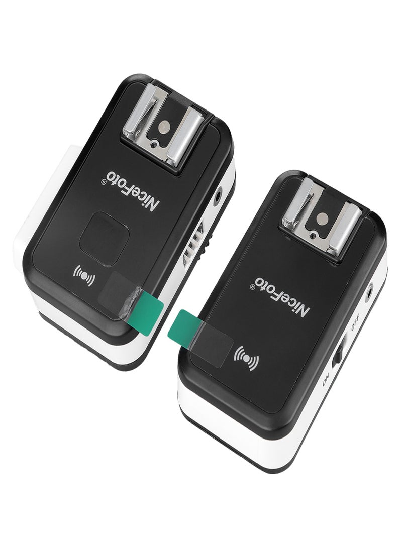 NiceFoTo Wireless Transmitter Receiver Flash Trigger with 3.5mm Adapter Compatible with Canon Nikon - Image 1